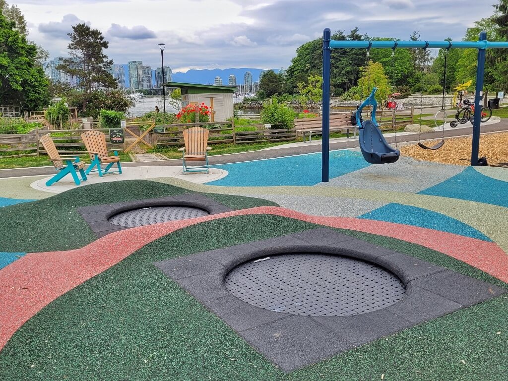 Trampolines at Charleson Park playground