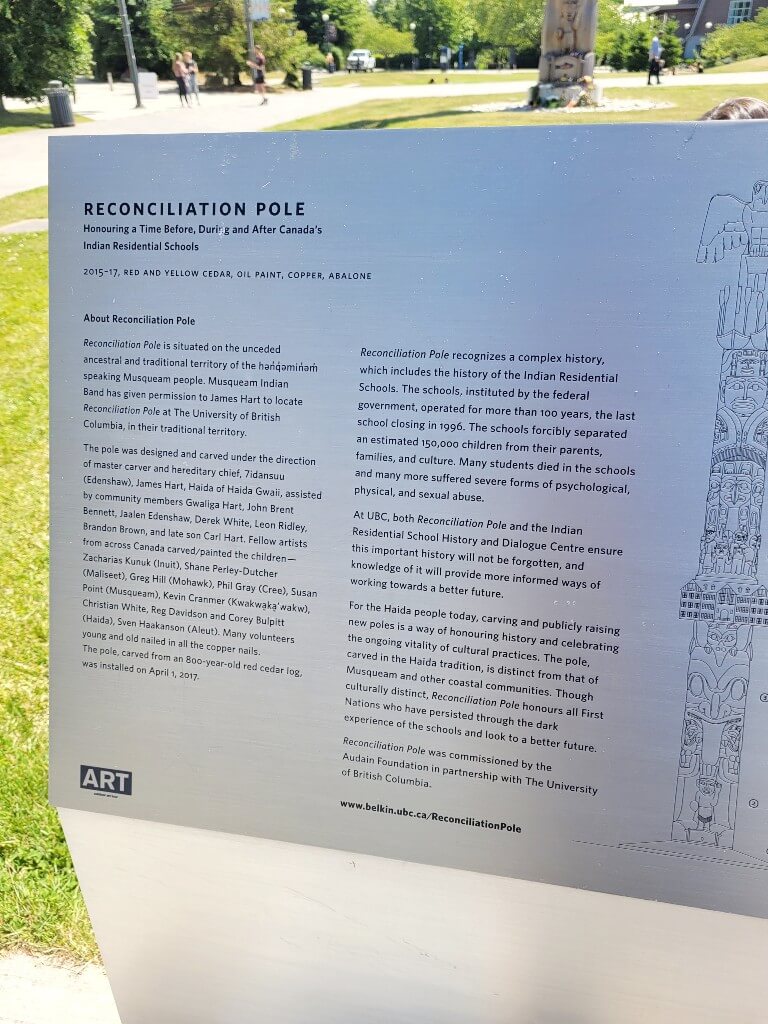 Reconciliation Pole UBC signage3