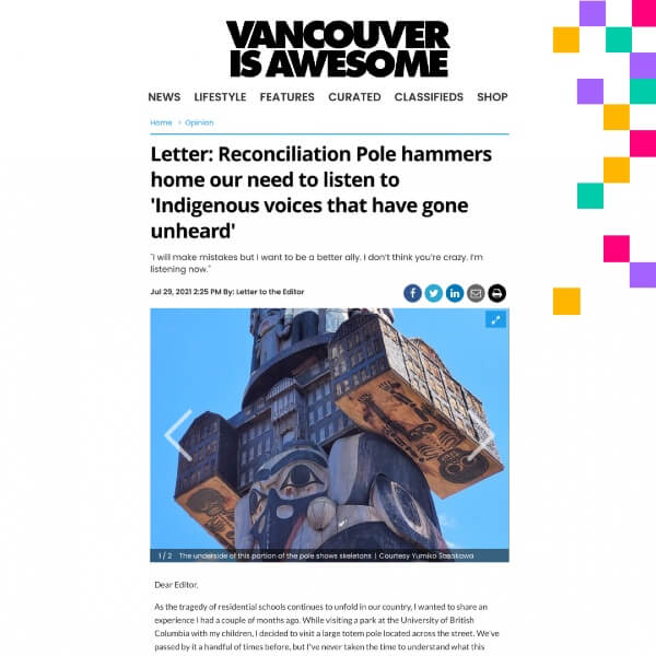 Vancouver is Awesome Reconciliation Pole article thumbnail