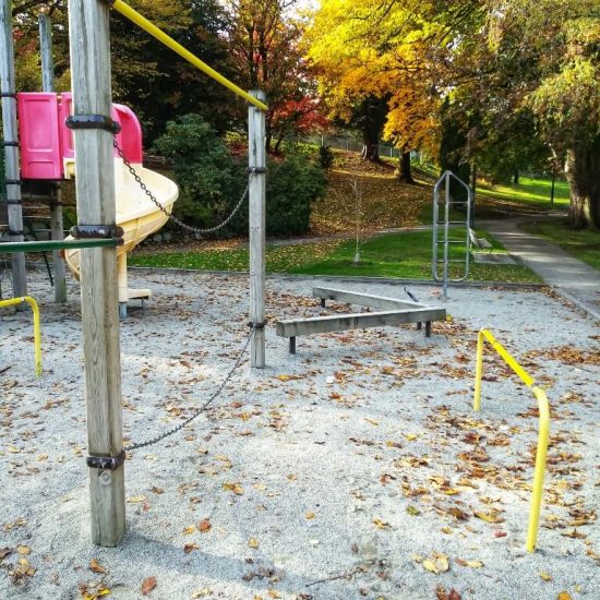 Balance beam at Almond Park Playground