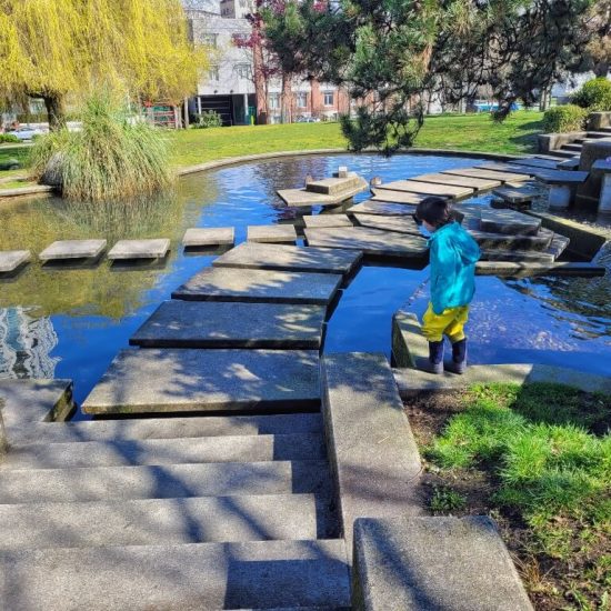 Reflecting pool at Andy Livingstone Park