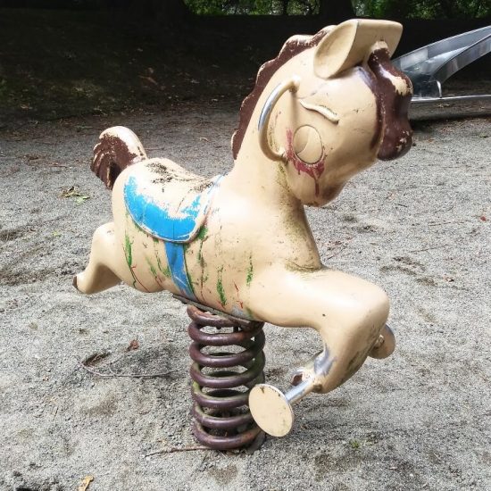 Horse Spring Rider at Arbutus Village playground