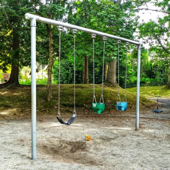 Swings at Arbutus Village playground