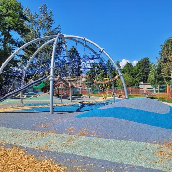 Climbing dome and hill at Beaconsfield park playground