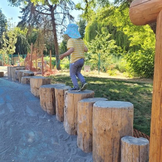 Natural logs at Beaconsfield park playground
