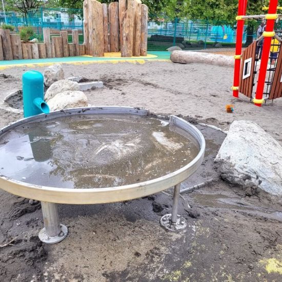 Sand area with water at Brewers park playground