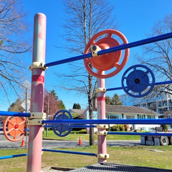Steering wheels at Cambie park playground