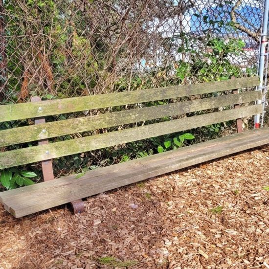 Legless bench at Carolina Park playground