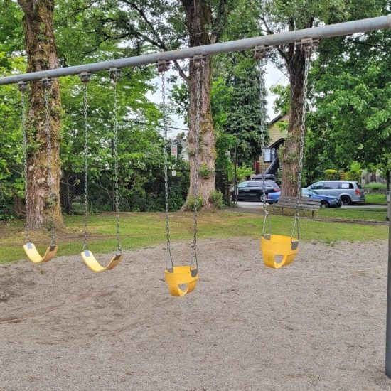 Swings at Cartier park playground