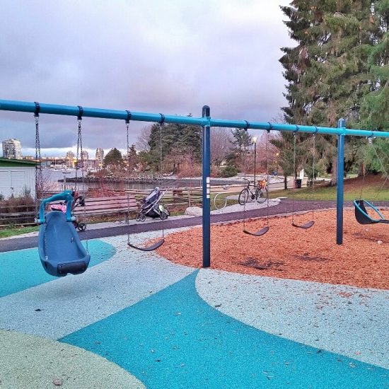 Swing set at Charleson Park playground