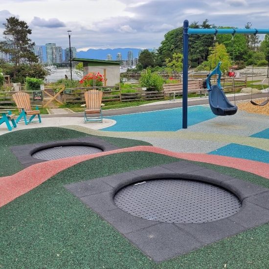 Trampolines at Charleson Park playground