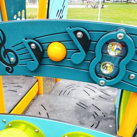 Music panel at Creek Side North playground