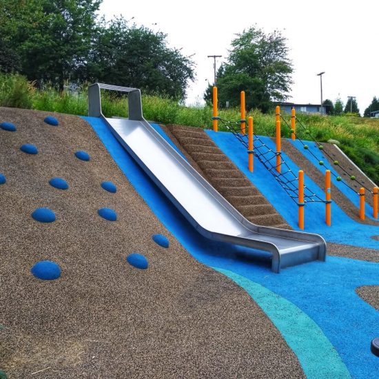 Slide at Creek Side North playground