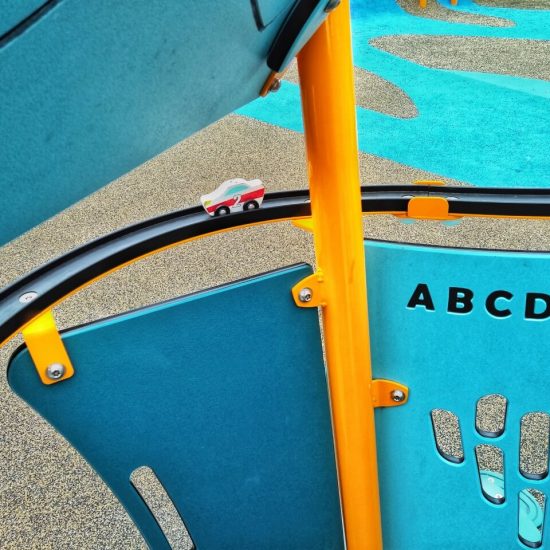 Toy Race Track at Creek Side North playground