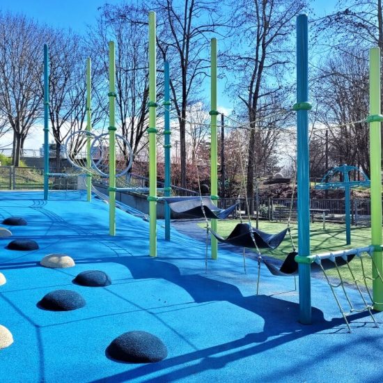 Rope bridge at Crosstown elementary playground3