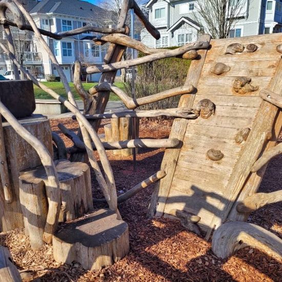 Climbing wall at Driftwood Playground