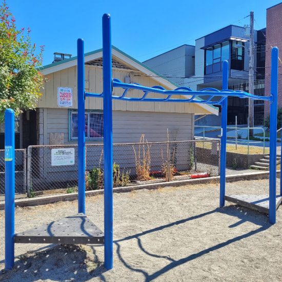 Monkey bars at Falaise park playground