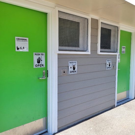 Fieldhouse washrooms at Falaise park playground