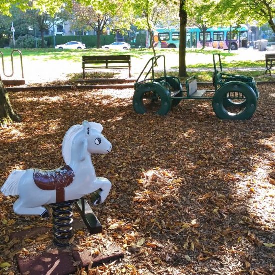 Riders at Granville Loop playground