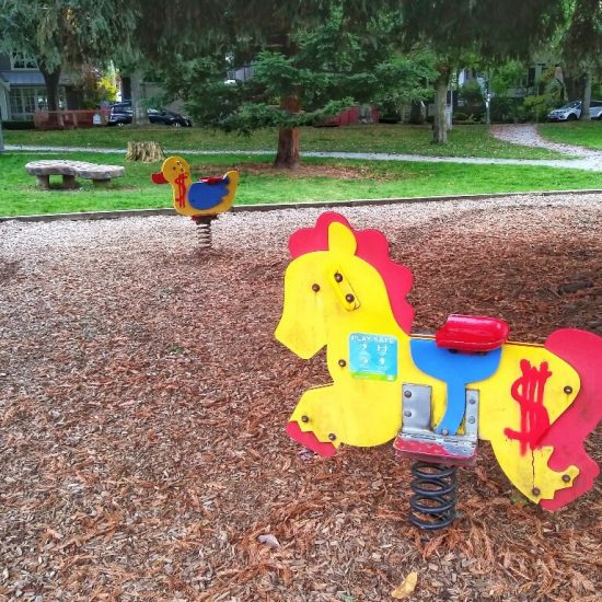 Spring riders at Heather Park playground