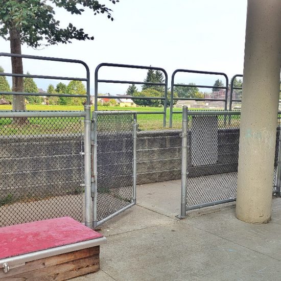 Gate at Hillcrest Riley park preschool playground