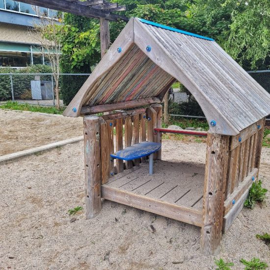 Playhouse at Hillcrest Riley park preschool playground
