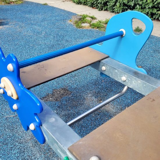 See saw seat with no back at Hillcrest Riley park preschool playground