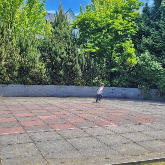 Giant floor checker board at Jim Taylor Park