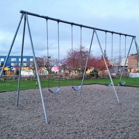 Swings at Jonathan Rogers Park playground