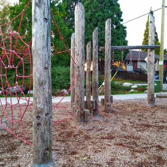 Climbing features at Lilian To Park playground