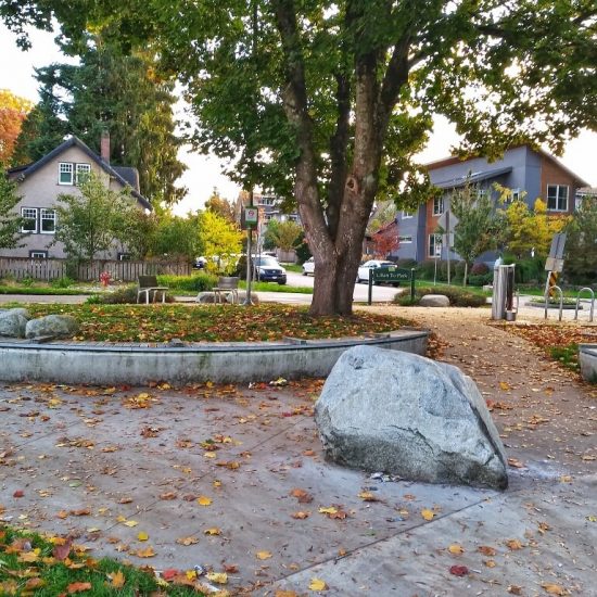 Seating and walkway at Lilian To playground