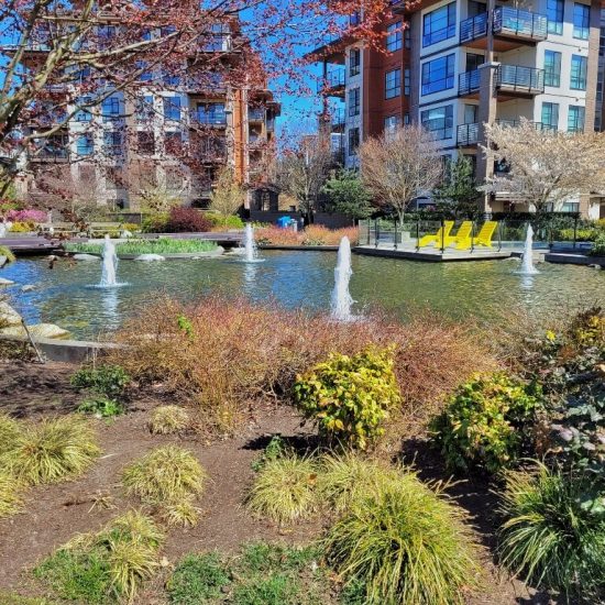 Water feature at Mundell park