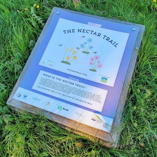 Nectar trail sign at Oak Meadows park