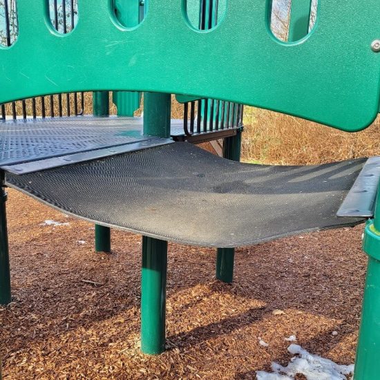 Rubber bridge at Oak Meadows park playground