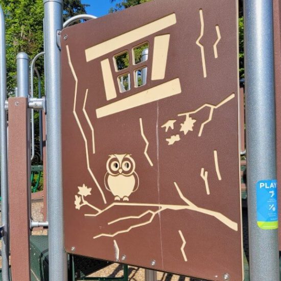 Owl play panel at Prospect point picnic playground