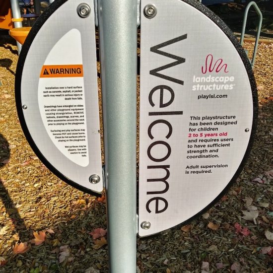Welcome Sign at Railspur Park playground