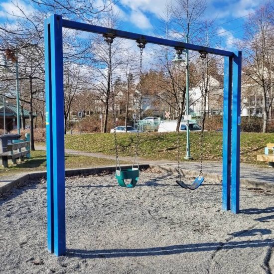 Swings at Riverfront Park playground