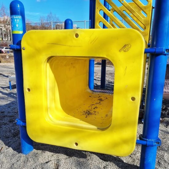 Square tunnel at Riverfront park playground