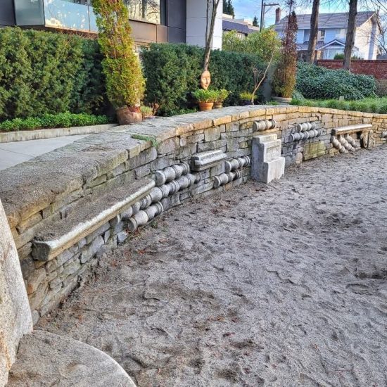 Salvaged heritage pieces on wall at Shannon Mews Park playground
