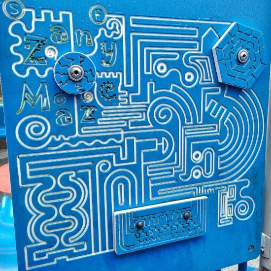 Maze panel at Sandbox at Sutcliffe park playground