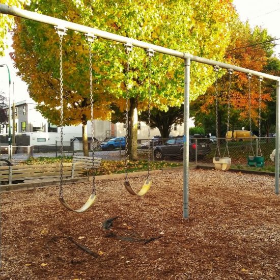 Swings at Tea Swamp park playground