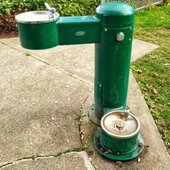 Water fountain at Tea Swamp park playground