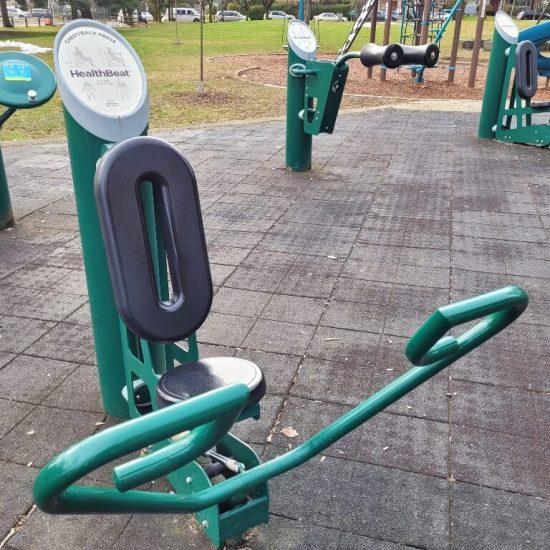 Chest and back press at Tisdall park