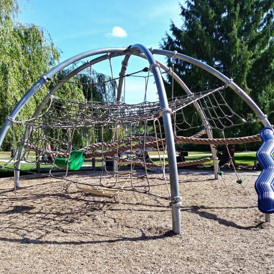 Climbing rope dome at Trout Lake playground