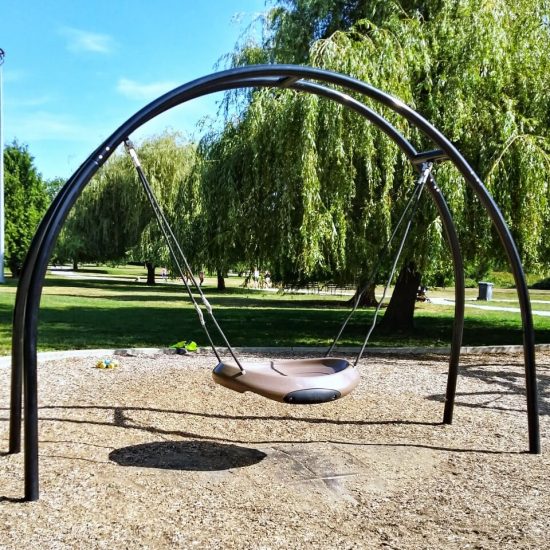 Saucer swing at Trout Lake playground